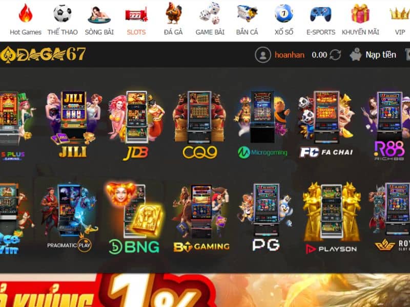 Lựa chọn sảnh game slot